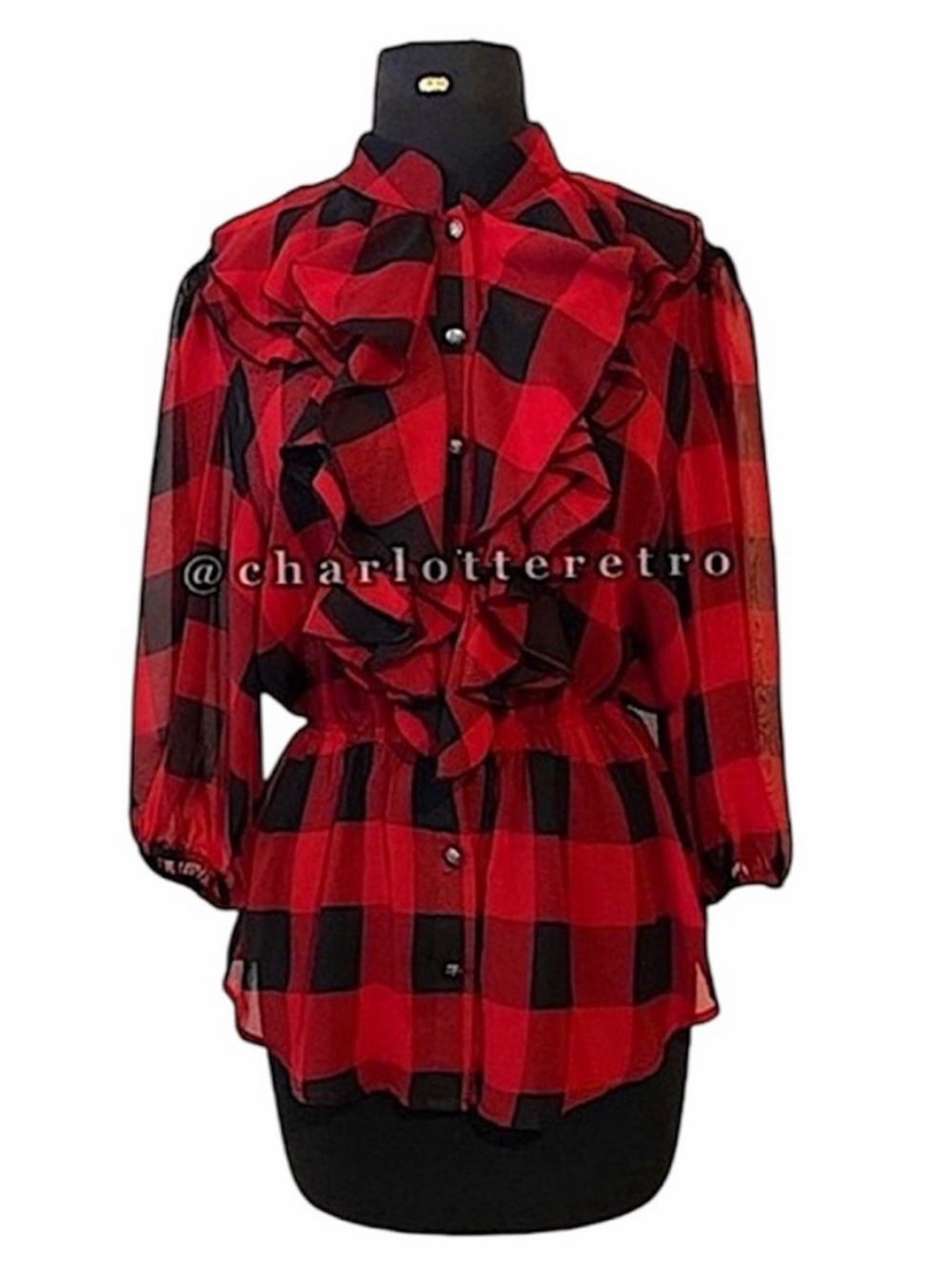 Tasha Polizzi • Ruffled Buffalo Check Blouse
